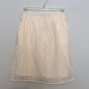 Maison Jules XS Cream Gingham Skirt w/ Pockets